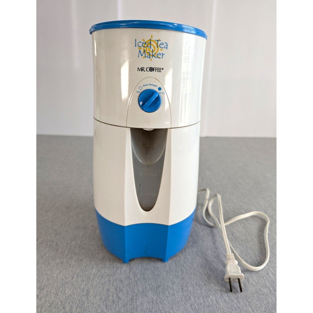 Mr. Coffee TM48p Iced Tea Maker 2 qt White/Blue Analog w/ Water Tank